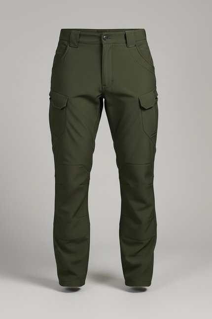 Pantalon Cargo Stretch - Vert Polyester - vue 3