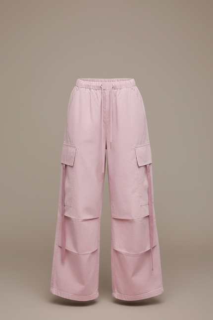 Pantalon Cargo Fille Rose Baggy - Toile - vue 3