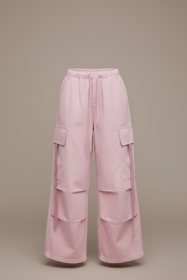 Pantalon Cargo Fille Rose Baggy - Toile - vue 3