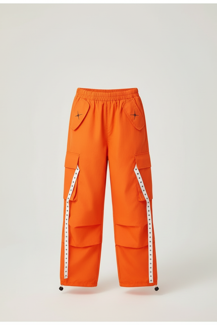 Pantalon Cargo Orange Ample Enfant Poches Latérales - Coton - vue 3