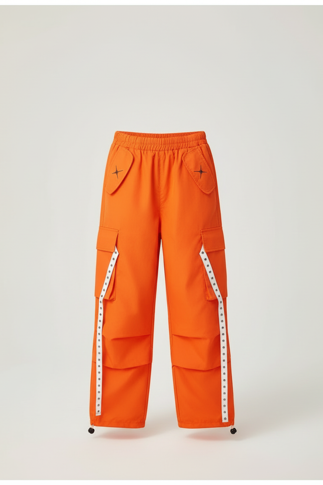 Pantalon Cargo Orange Ample Enfant Poches Latérales - Coton - vue 3