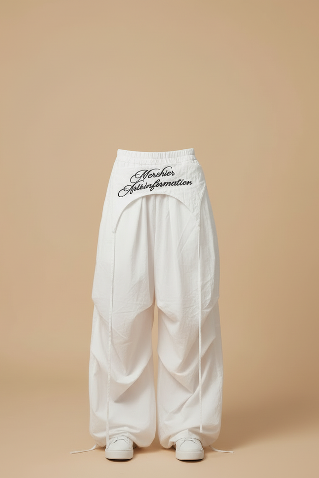 Pantalon Cargo Blanc Ample Léger Streetwear Femme - Coton - vue 3