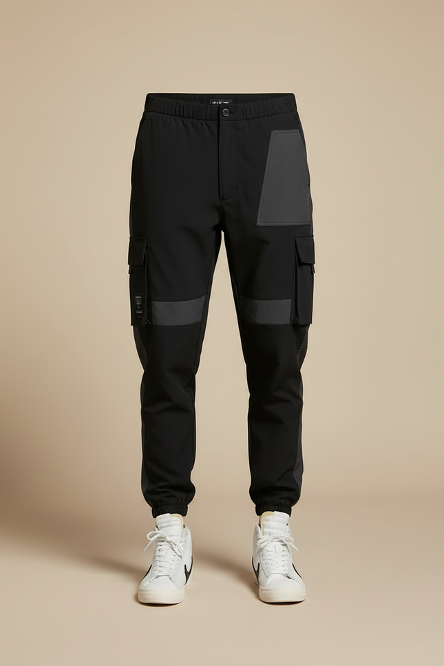 Pantalon Cargo Techwear - Noir Polyester - vue 3