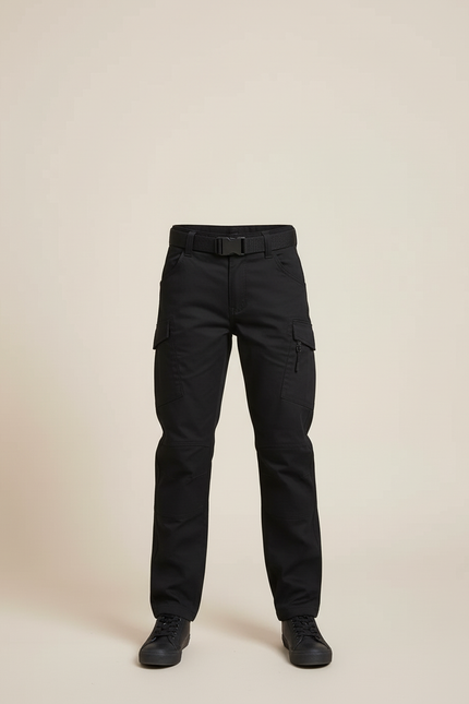 Pantalon Cargo Fille Noir Droit - Gabardine - vue 3