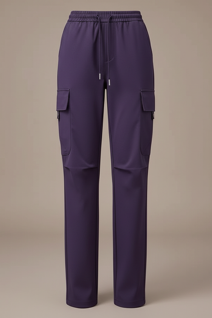 Pantalon Cargo Violet Ample Fluide Multi-Poches Femme - Polyester - vue 3