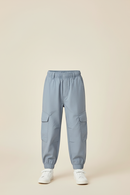 Pantalon Cargo Bleu Léger Multipoches Garçon - Polyester - vue 3