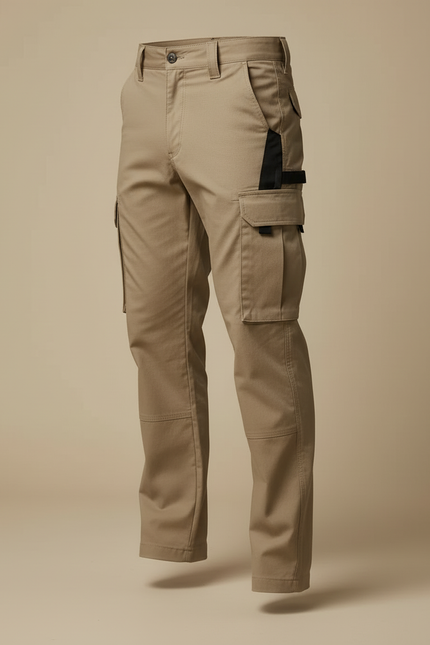 Pantalon Cargo Homme Beige Multipoches Résistant Décontracté - Toile - vue 3