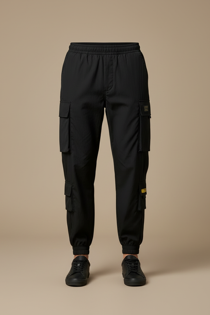 Pantalon Cargo Homme Noir Jogger - Polyester - vue 3