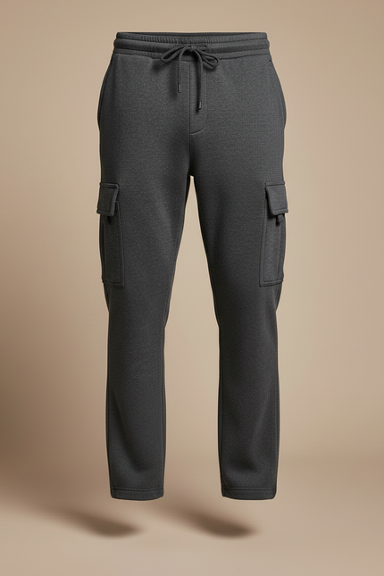 Pantalon Cargo Gris Ample Molletonné Homme Décontracté - vue 3
