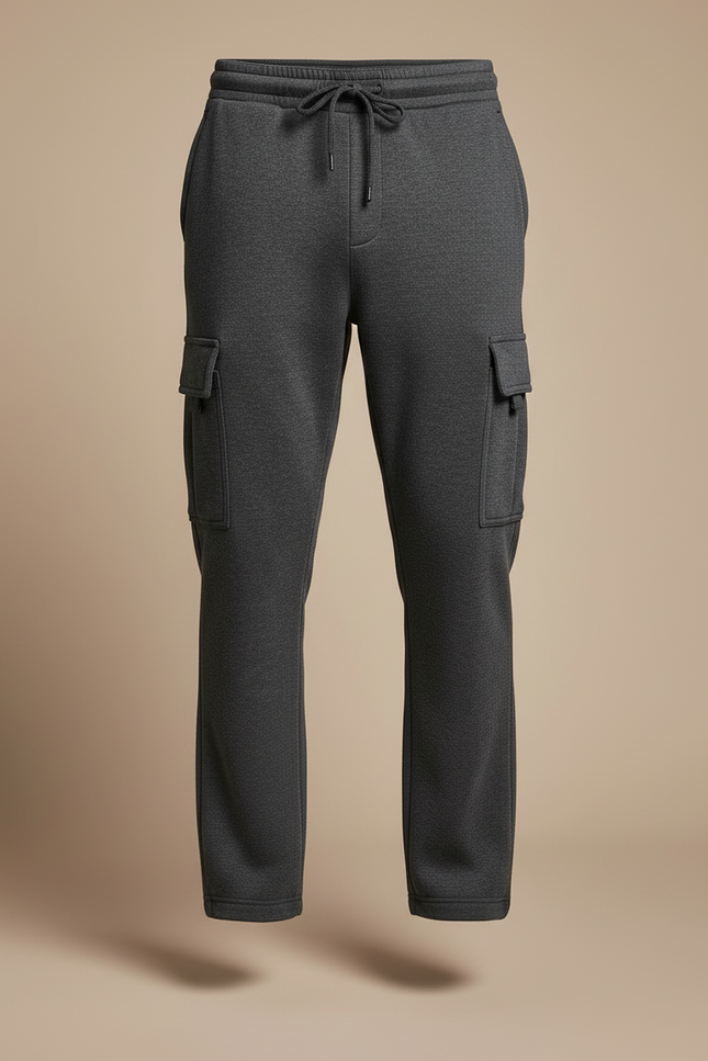Pantalon Cargo Gris Ample Molletonné Homme Décontracté - vue 3