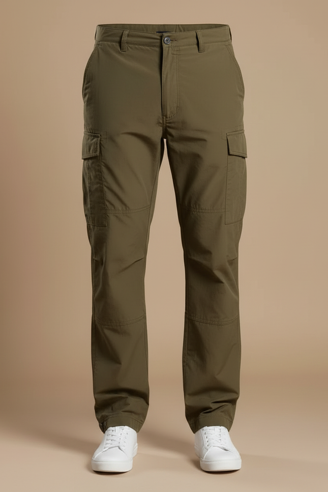 Pantalon Cargo Kaki Homme Droit Décontracté Multipoches - Polyester - vue 3
