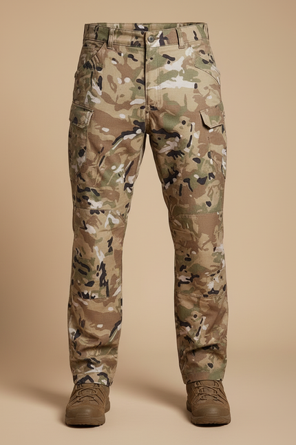Pantalon Cargo Camouflage Tactique Multipoches Homme - Multicolore Toile - vue 3