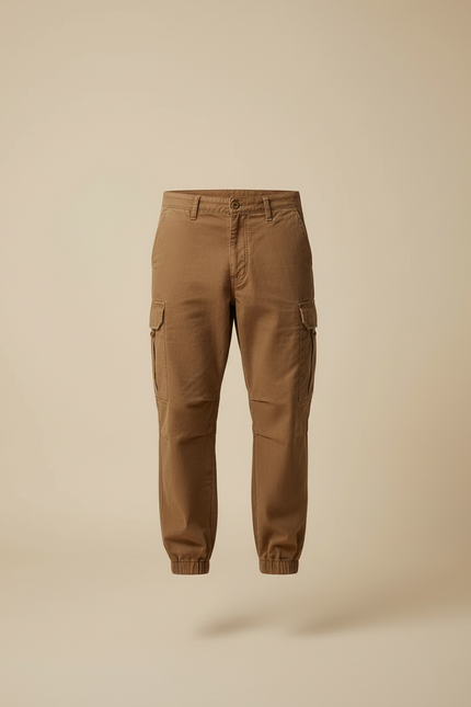 Pantalon Cargo Homme Marron Ample Coton Décontracté - vue 3