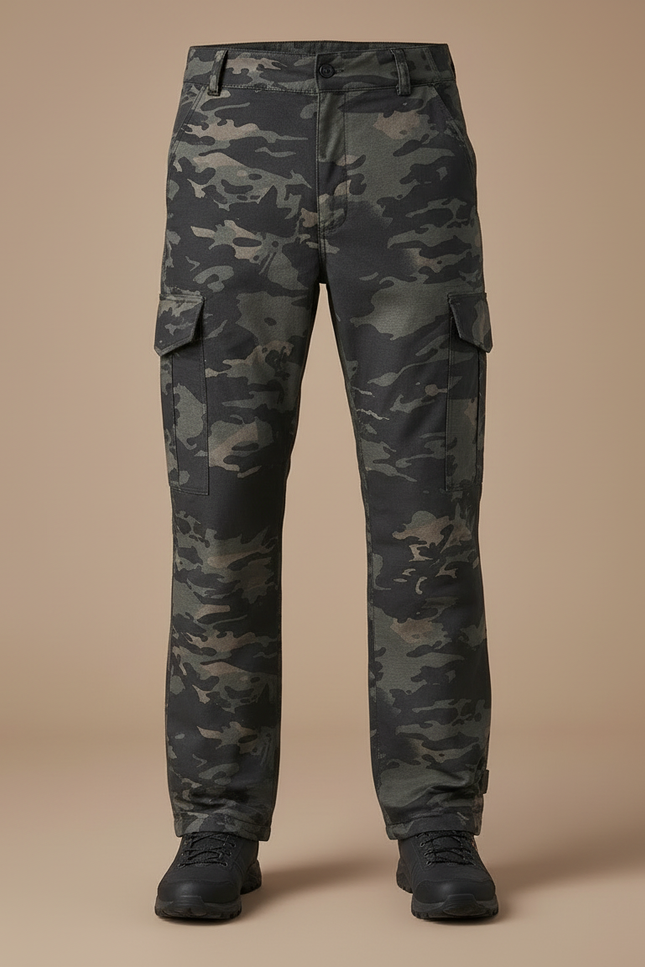Pantalon Cargo Camouflage Militaire Ample Multipoches Homme - Multicolore Toile - vue 3