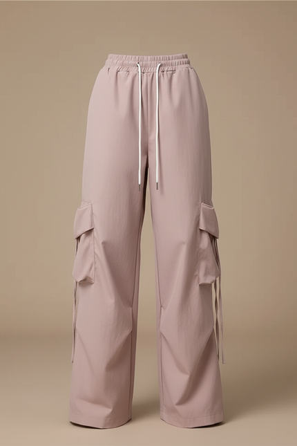 Pantalon Cargo Ample Rose Clair Décontracté Femme - Polyester - vue 3