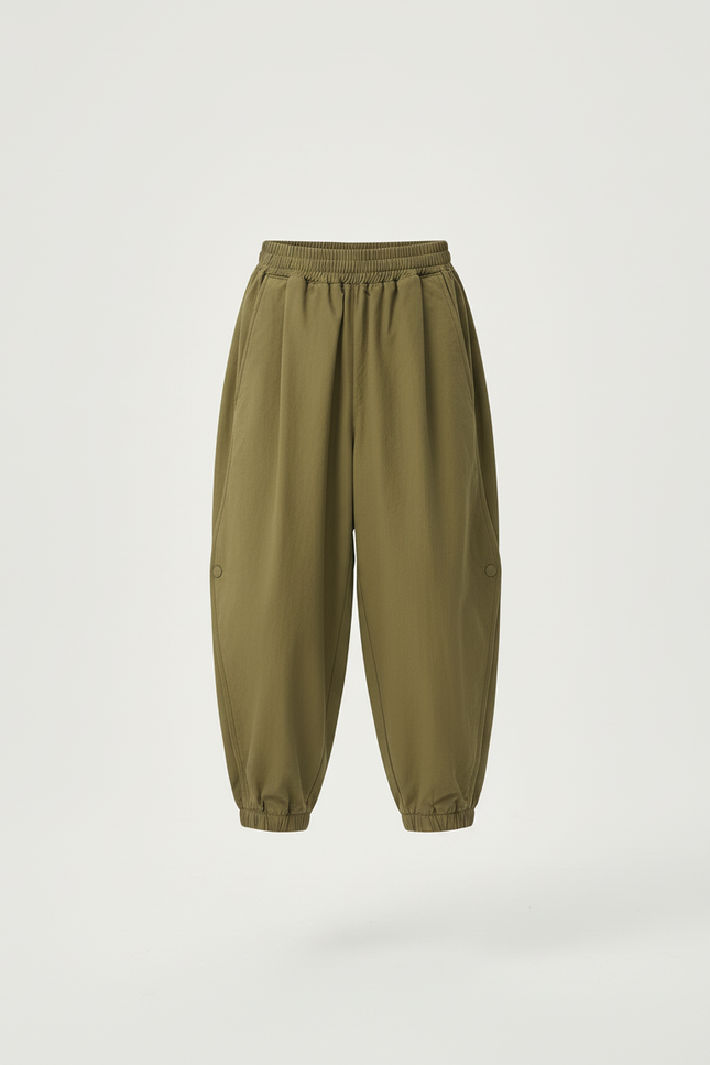 Pantalon Cargo Vert Olive Ample Décontracté Enfant - Kaki Polyester - vue 3