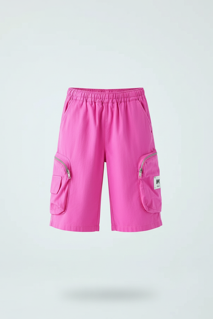 Pantalon Cargo Rose Ample Coton Poches Zippées - vue 3