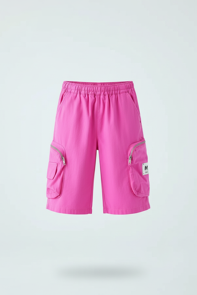 Pantalon Cargo Rose Ample Coton Poches Zippées - vue 3