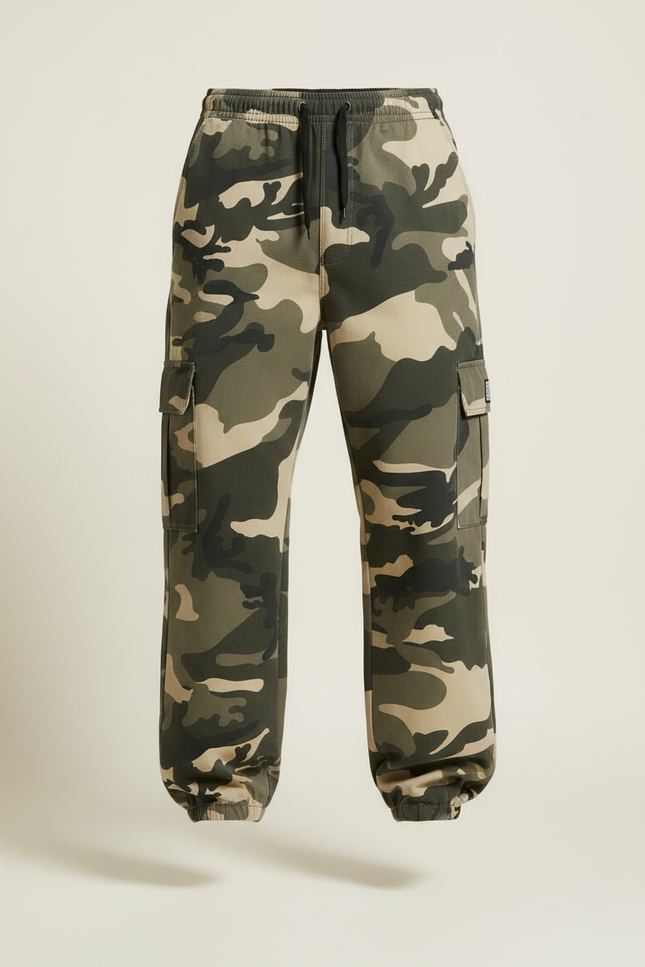 Pantalon Cargo Camouflage Militaire Ample Multipoches Décontracté - Imprimé Toile - vue 3