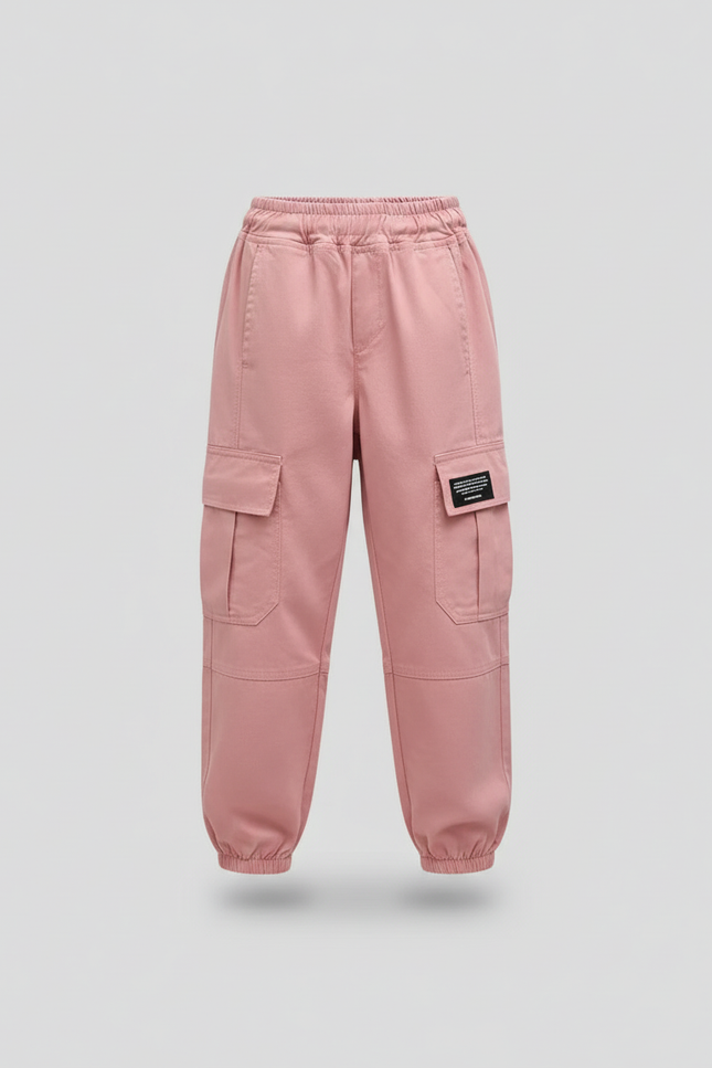 Pantalon Cargo Rose Ample Taille Élastique Enfant - Coton - vue 2