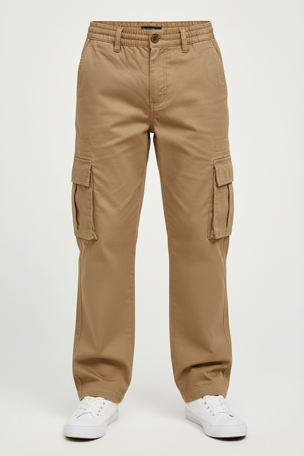 Pantalon Cargo Kaki Enfant Décontracté Coton Multipoches - vue 3