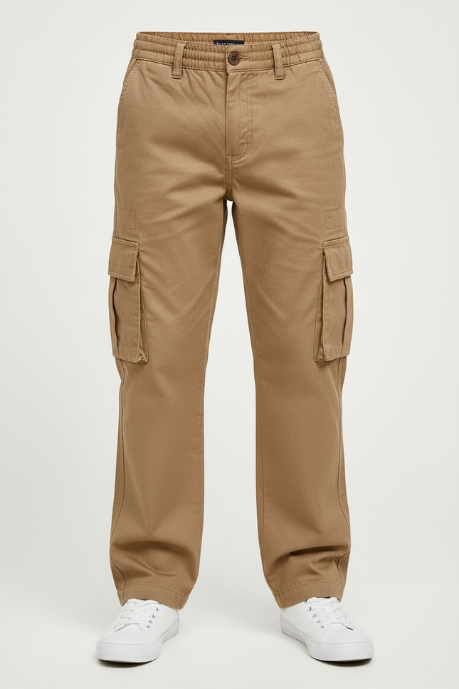 Pantalon Cargo Kaki Enfant Décontracté Coton Multipoches - vue 3