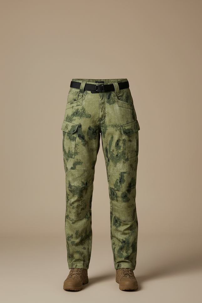 Pantalon Cargo Camouflage Vert Militaire Décontracté Femme - Toile - vue 3