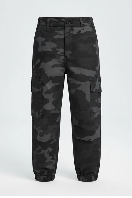 Pantalon Cargo Militaire Noir - Toile - vue 3