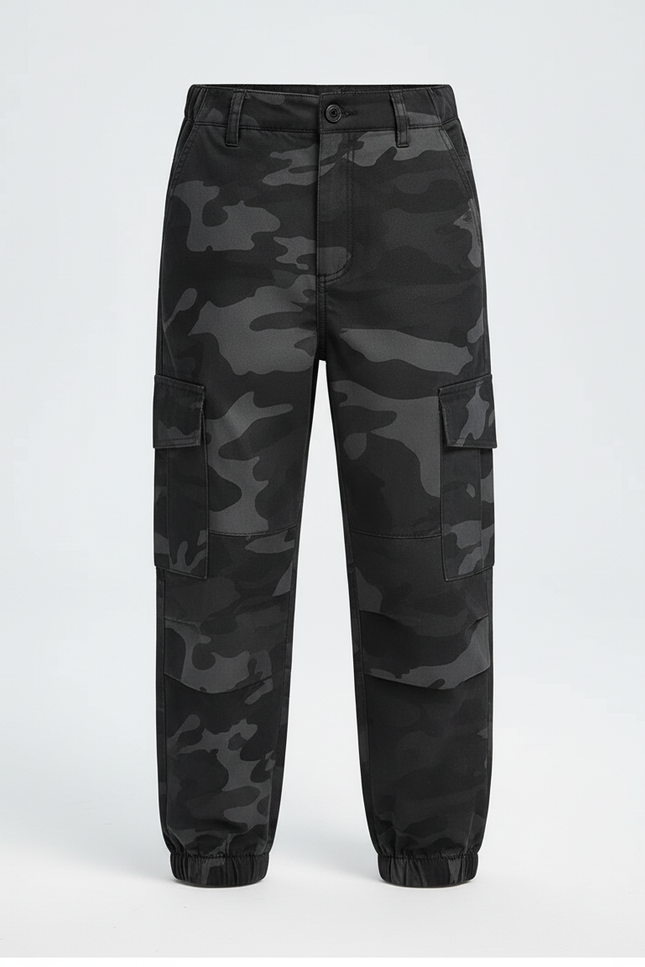 Pantalon Cargo Militaire Noir - Toile - vue 3