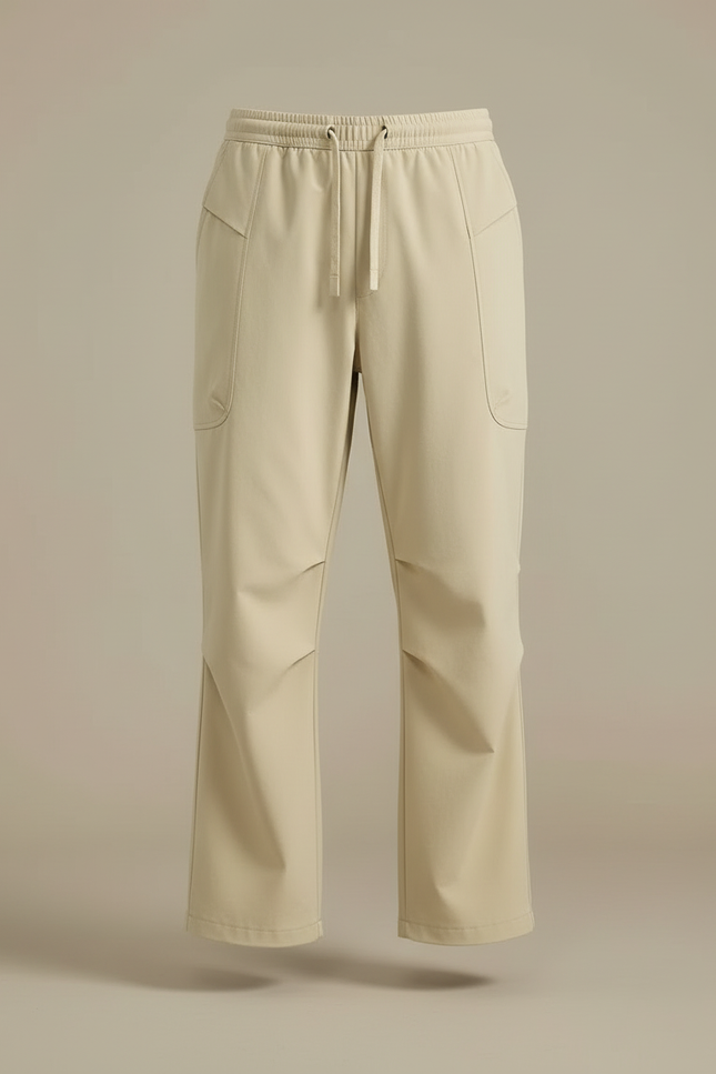 Pantalon Cargo Beige Ample Décontracté Homme Coton - vue 3
