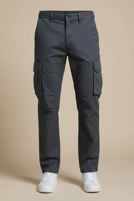 Pantalon Cargo Gris Foncé - Toile - vue 3
