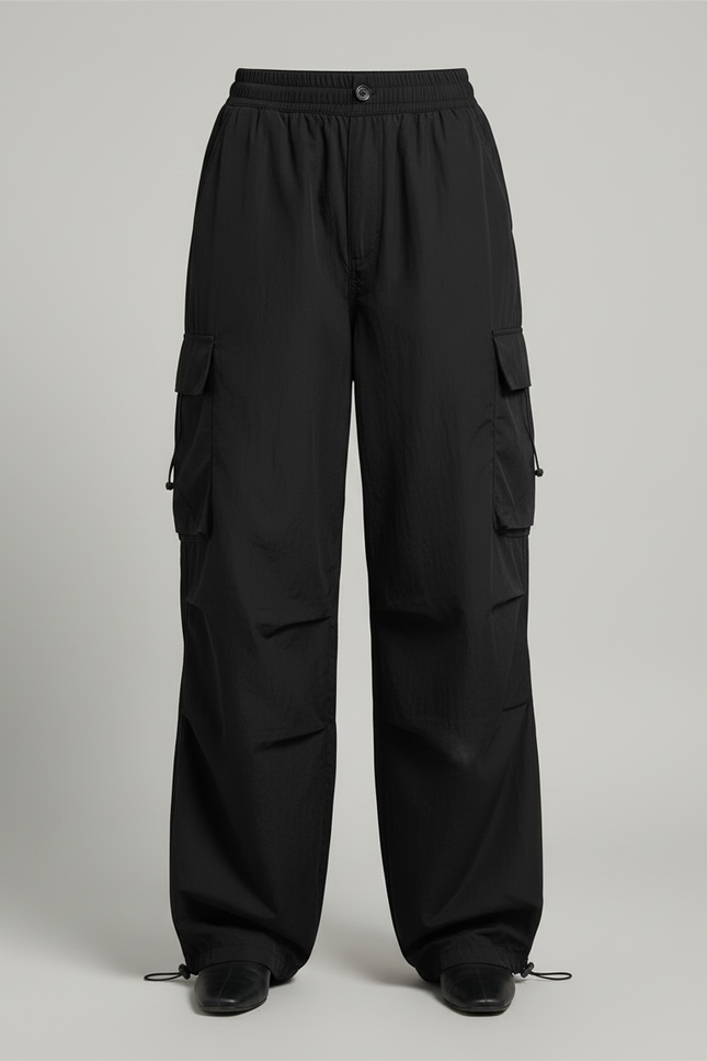 Pantalon Cargo Femme Resserré En Bas - Noir Polyester - vue 3