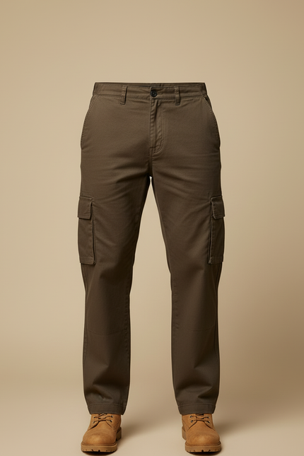 Pantalon Cargo Homme Marron - Gabardine - vue 3