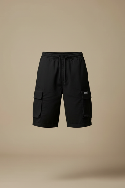 Pantalon Cargo Homme Noir Taille Élastique - Toile - vue 3
