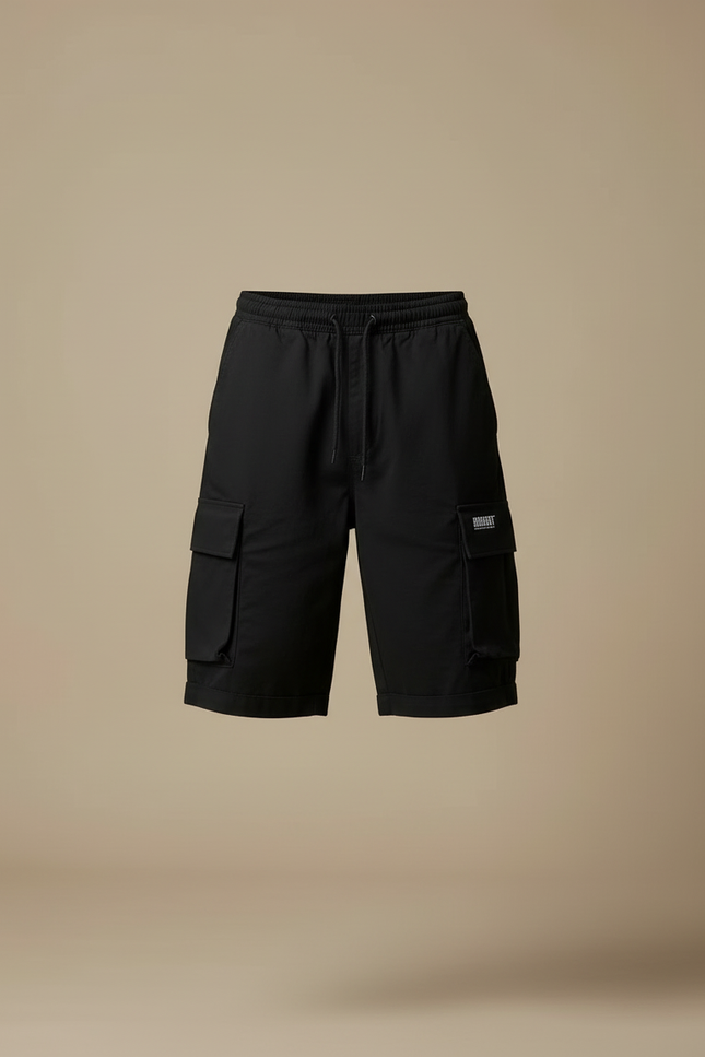 Pantalon Cargo Homme Noir Taille Élastique - Toile - vue 3