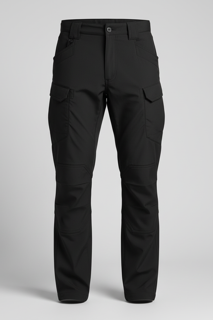 Pantalon Cargo Noir Tactique Multipoches Homme - Polyester - vue 3
