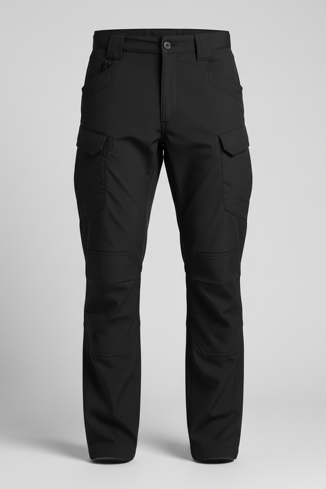 Pantalon Cargo Noir Tactique Multipoches Homme - Polyester - vue 3