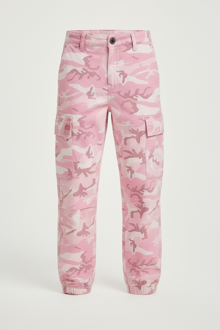 Pantalon Cargo Rose Camouflage Ample Garçon Coton - vue 3