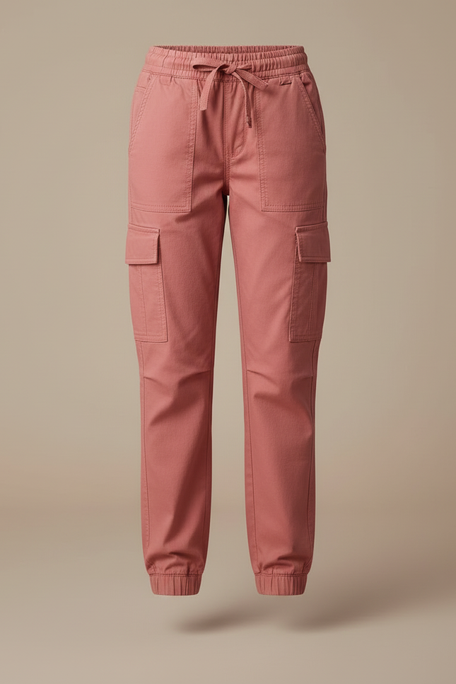 Pantalon Cargo Rose Coton Jogger Multi-Poches Enfant - vue 3