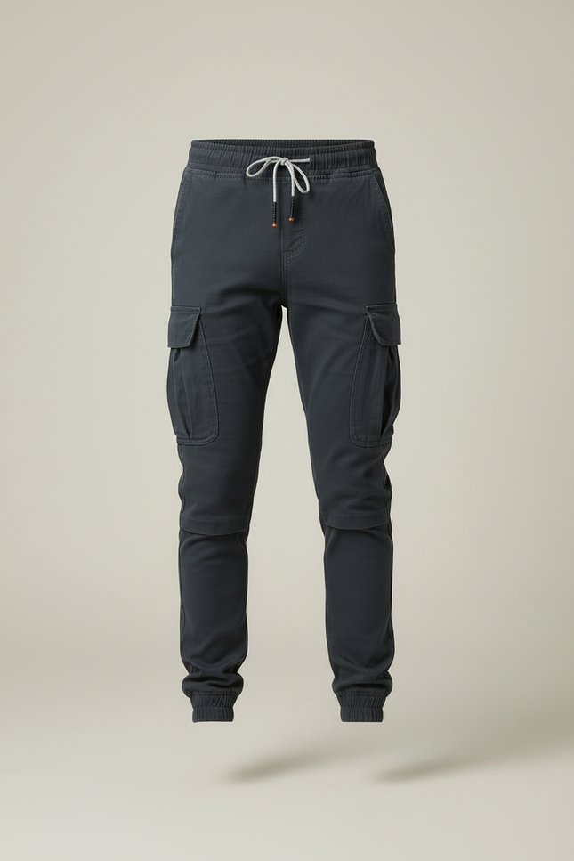 Pantalon Cargo Gris Homme Jogger Multipoches - Coton - vue 3