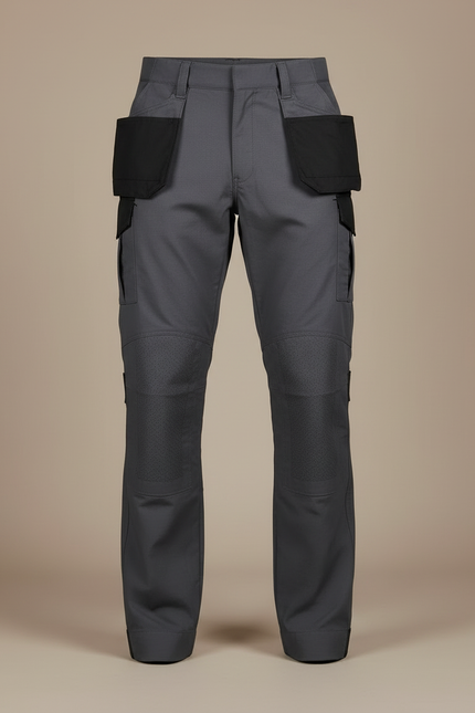 Pantalon Cargo Gris Homme Tactique Multi-Poches Renforcé - Polyester - vue 3