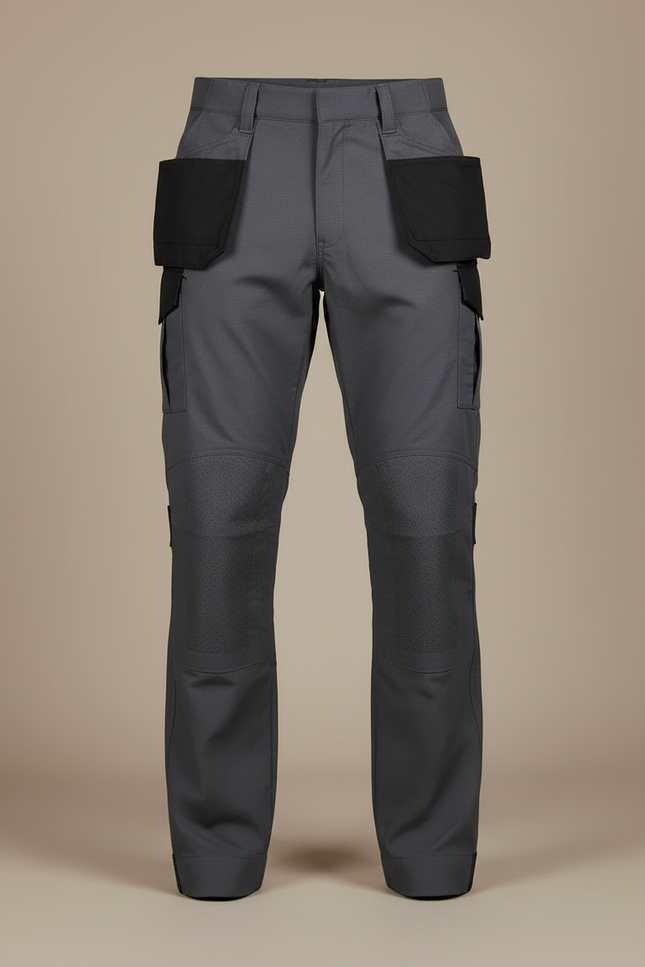 Pantalon Cargo Gris Homme Tactique Multi-Poches Renforcé - Polyester - vue 3