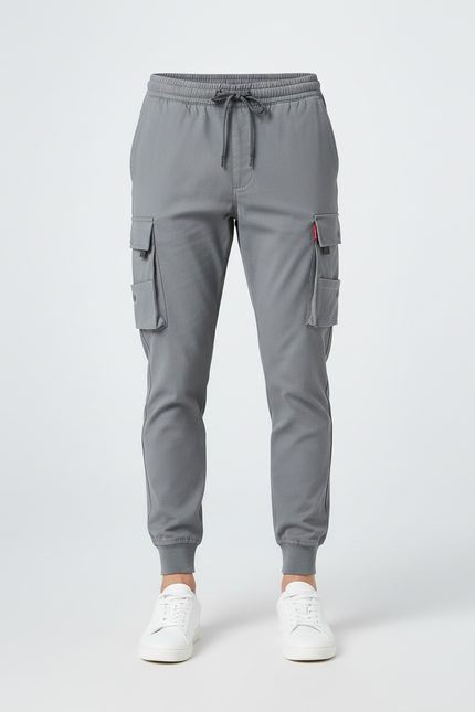 Pantalon Cargo Slim - Gris Gabardine - vue 3