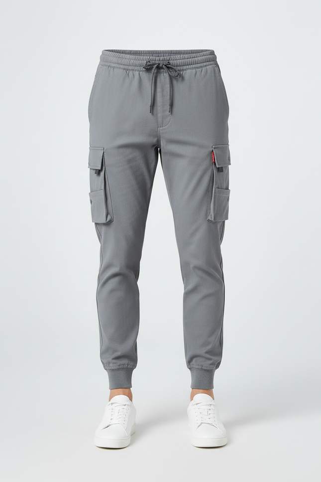 Pantalon Cargo Slim - Gris Gabardine - vue 3