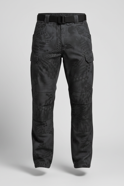 Pantalon Cargo Noir Tactique Multipoches Homme Urbain - Toile - vue 3