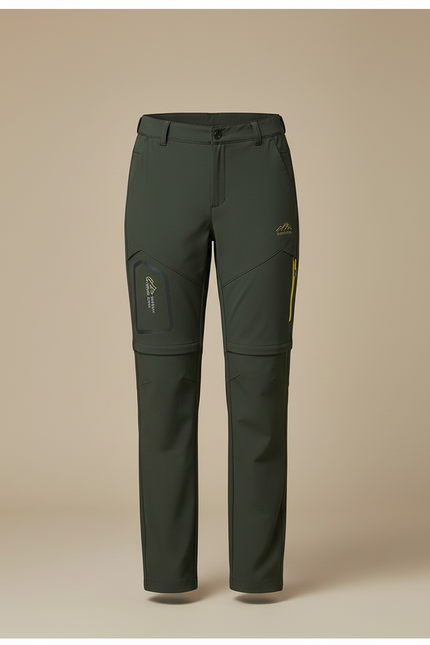 Pantalon Cargo Convertible Vert Respirant Femme Randonnée - Kaki Polyester - vue 3