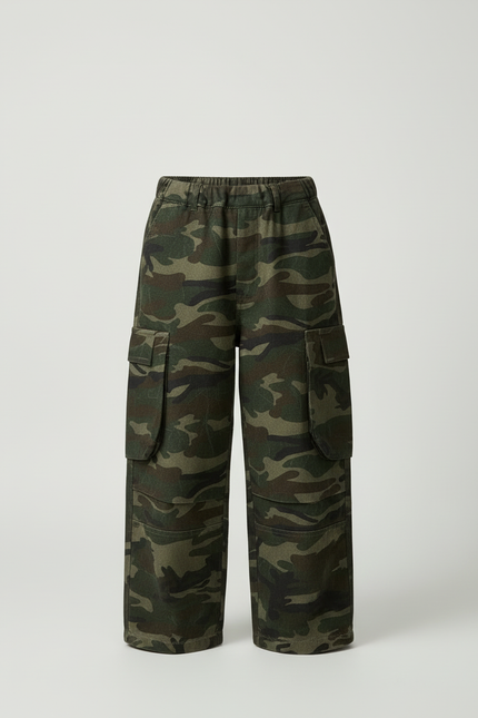 Pantalon Cargo Camouflage Ample Molletonné Enfant Décontracté - Imprimé - vue 3