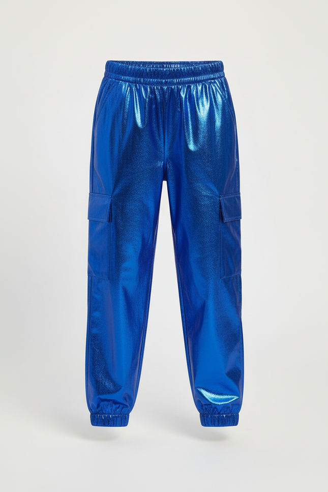 Pantalon Cargo Bleu Électrique - Simili cuir - vue 3