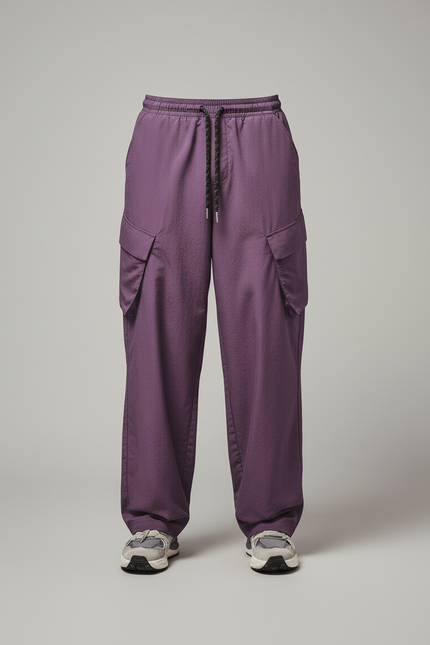 Pantalon Cargo Violet Ample Léger Multi-Poches Homme - Polyester - vue 3