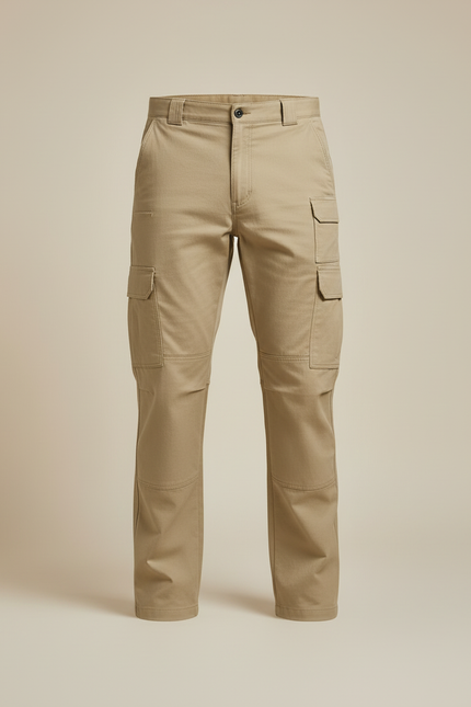 Pantalon Cargo Beige Homme Multi-Poches Tactique Coton - vue 3